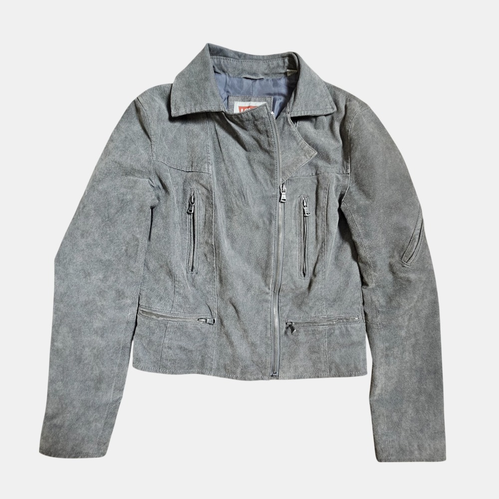 Levi's Genuine Brushed Suede Leather Moto Jacket XS Asymmetrical Zip Biker